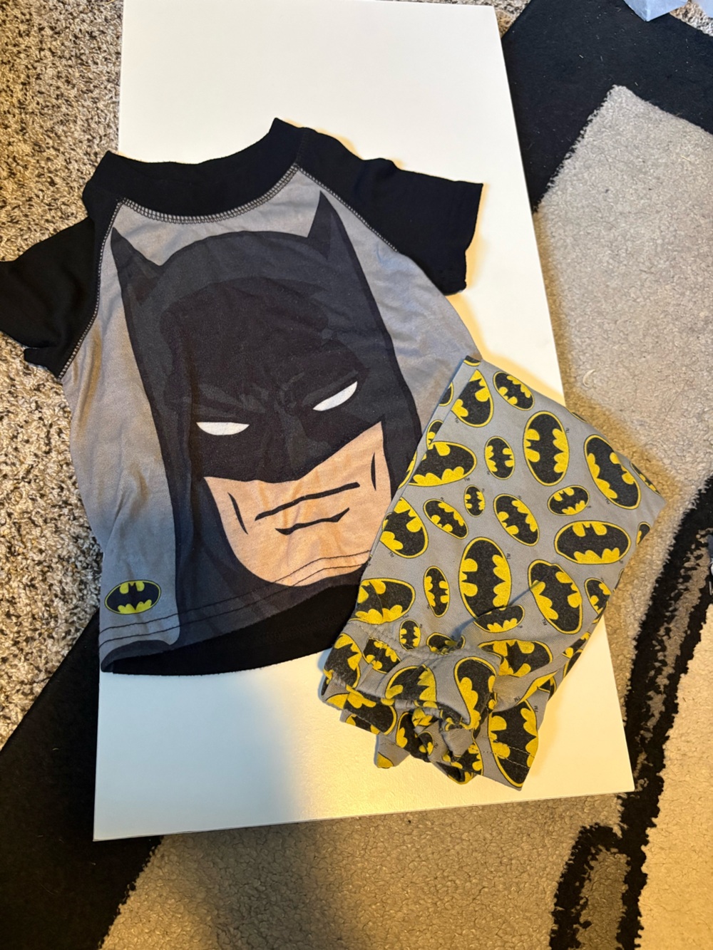 Batman Gray, Black & Yellow Kids Pajama Costume Set